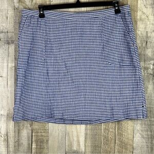C.D. Daniels Size 1X Checkered Blue & White Skort Stretch Waistband & Pockets